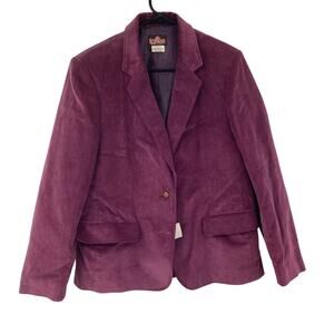 Vintage Deadstock Toffee 70s Corduroy Velvet Purple Blazer Women’s Medium